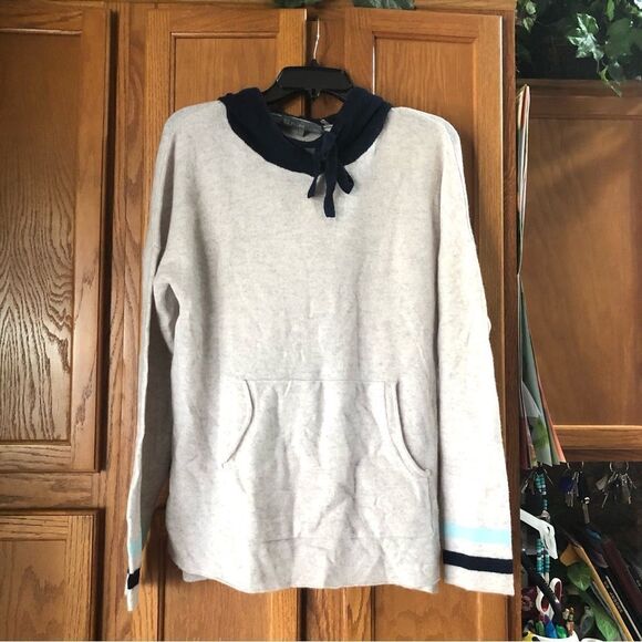 NWT 27 MILES Malibu Cashmere Contrast Hoodie - M/L - Picture 1 of 9